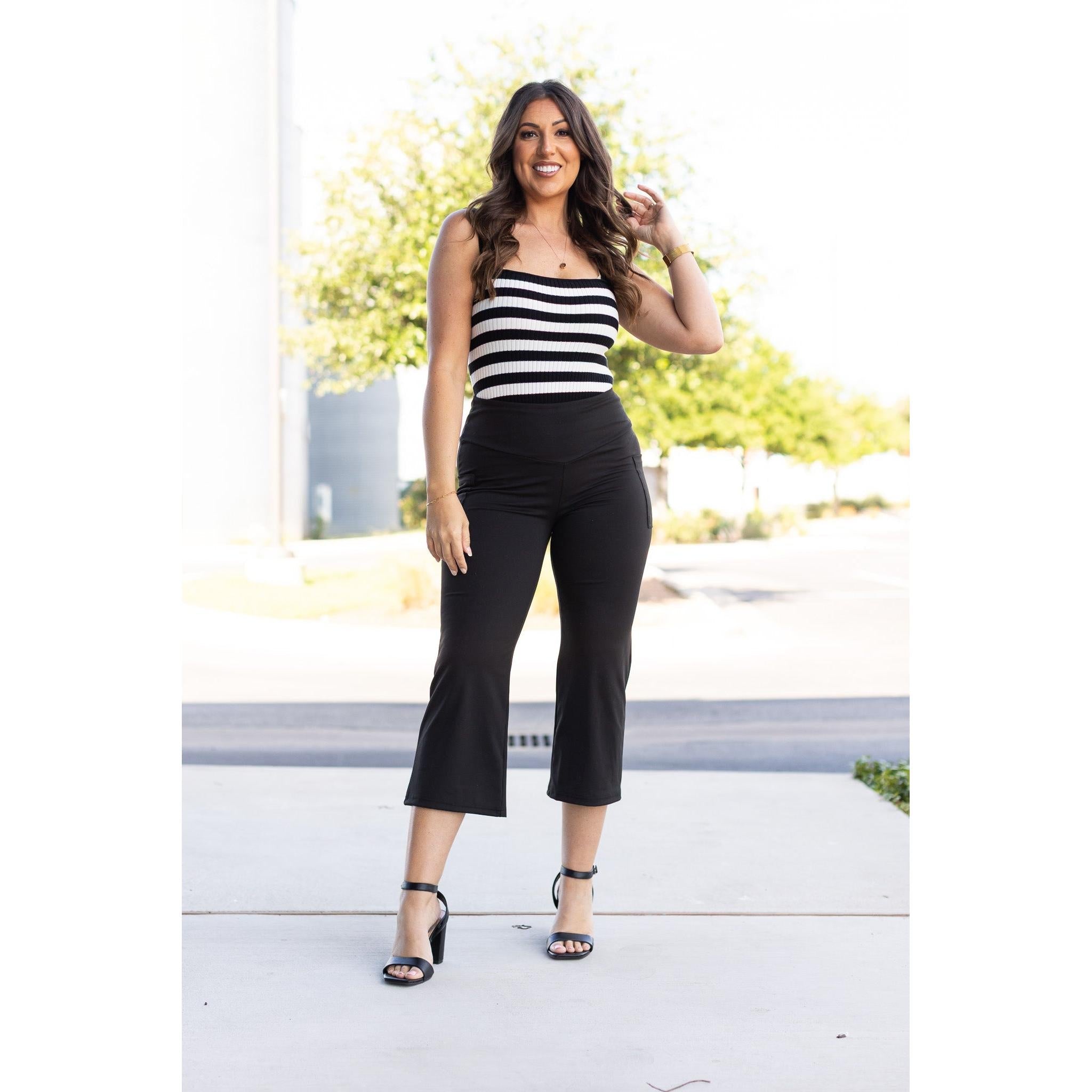 Julia Rose The Faith tummy control high-waisted gaucho pants women’s wide leg pants