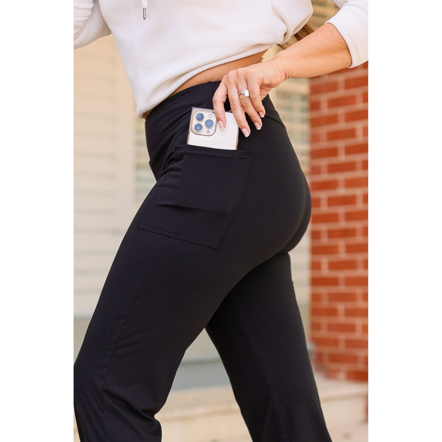 Julia Rose The Gabriella black high-waisted gaucho pants, Women wearing black gaucho pants high waisted
