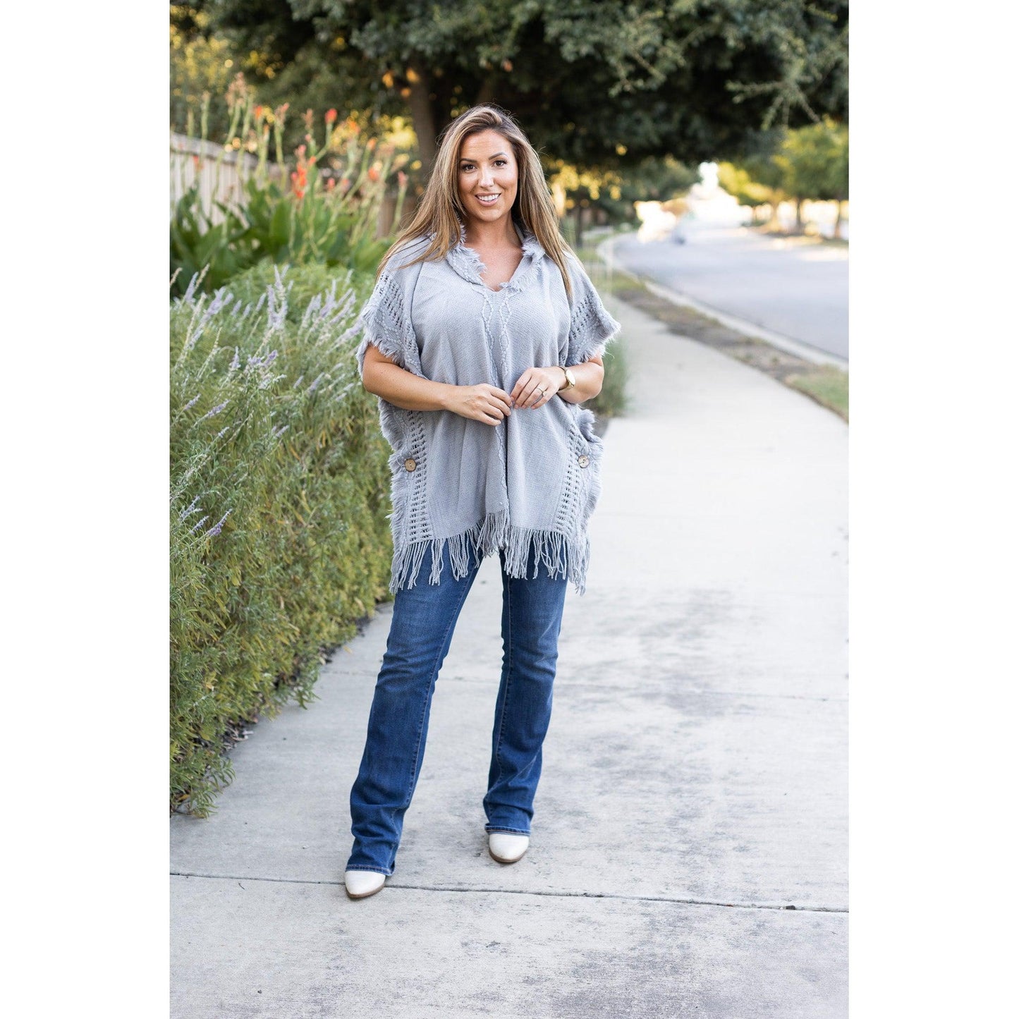 Ready to Ship | The Alyssa Light Gray  One Size Poncho