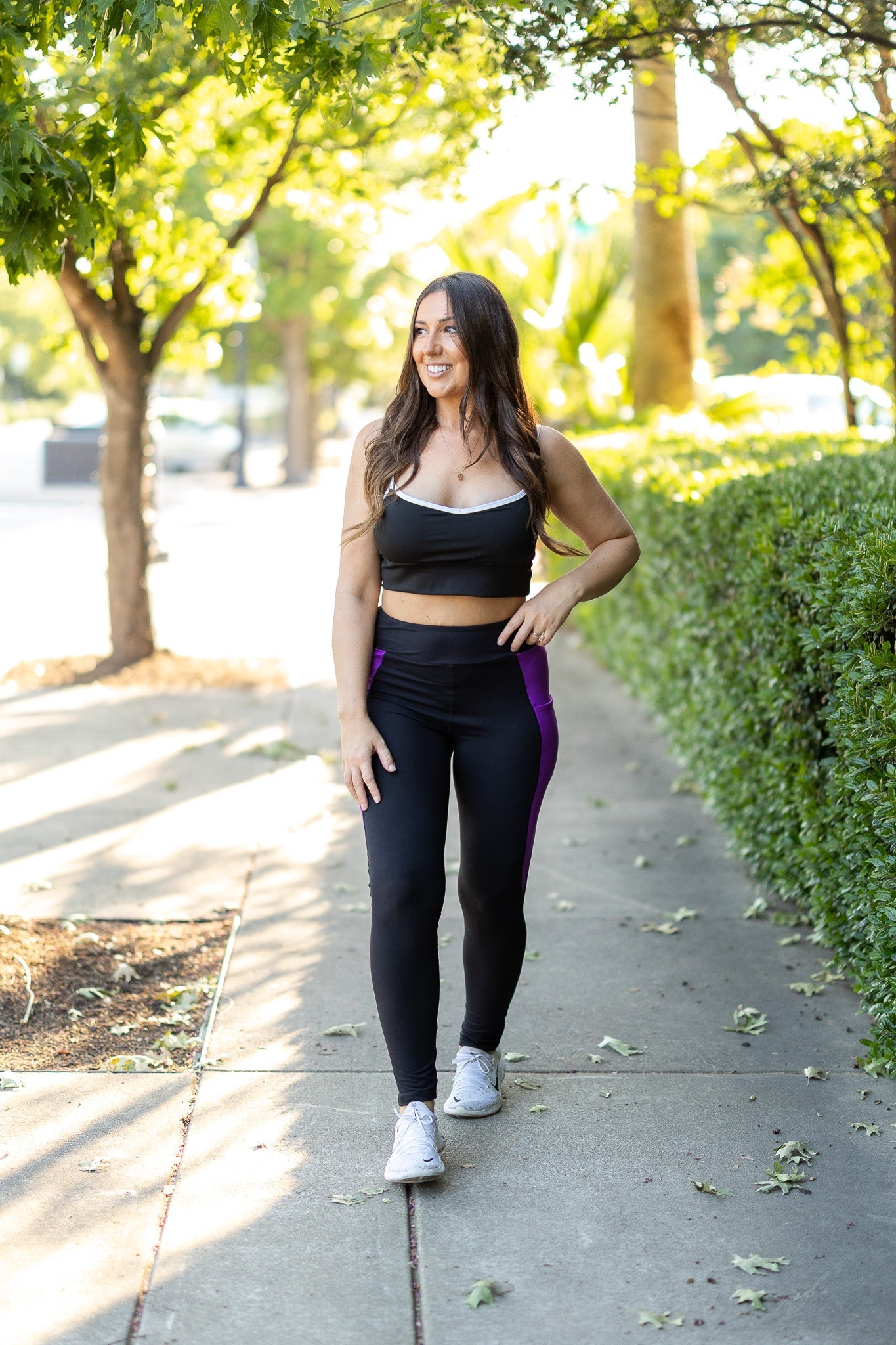 PreOrder | The Presley - Purple Panel Full Length Leggings