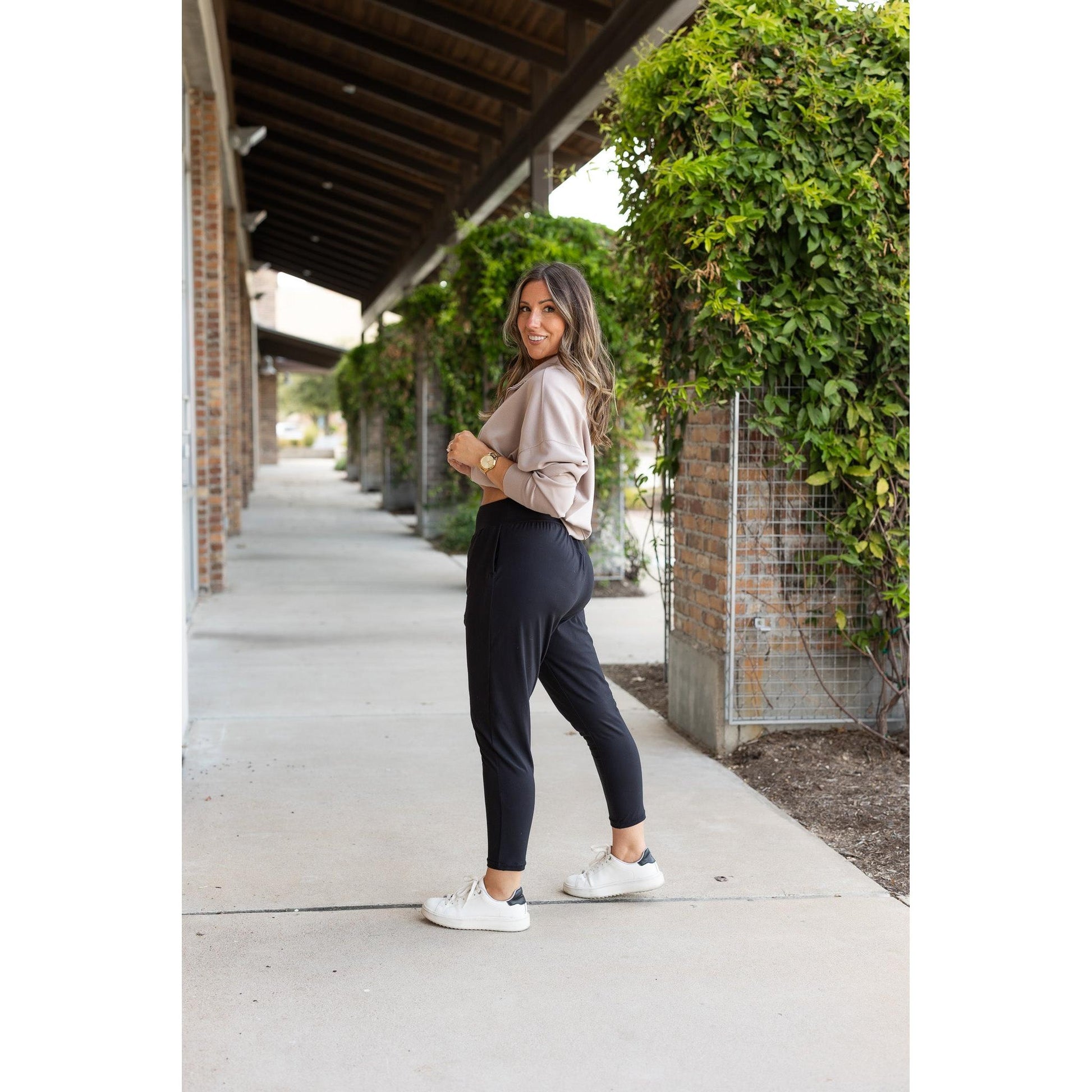 Soft stretch harem joggers with High waistband pockets by Julia Rose