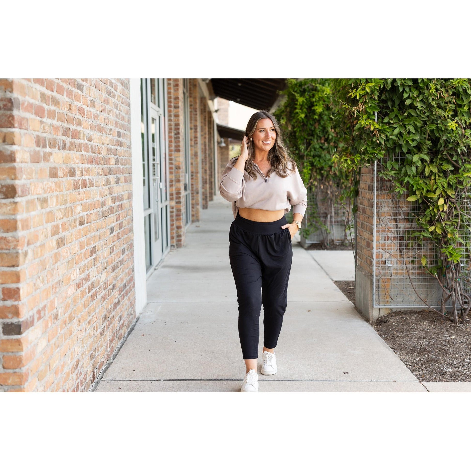 Soft stretch harem joggers with High waistband pockets by Julia Rose
