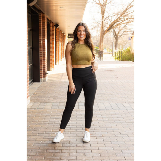 Ready to Ship  | The Adriana - Tummy Control Full Length Leggings with Pockets