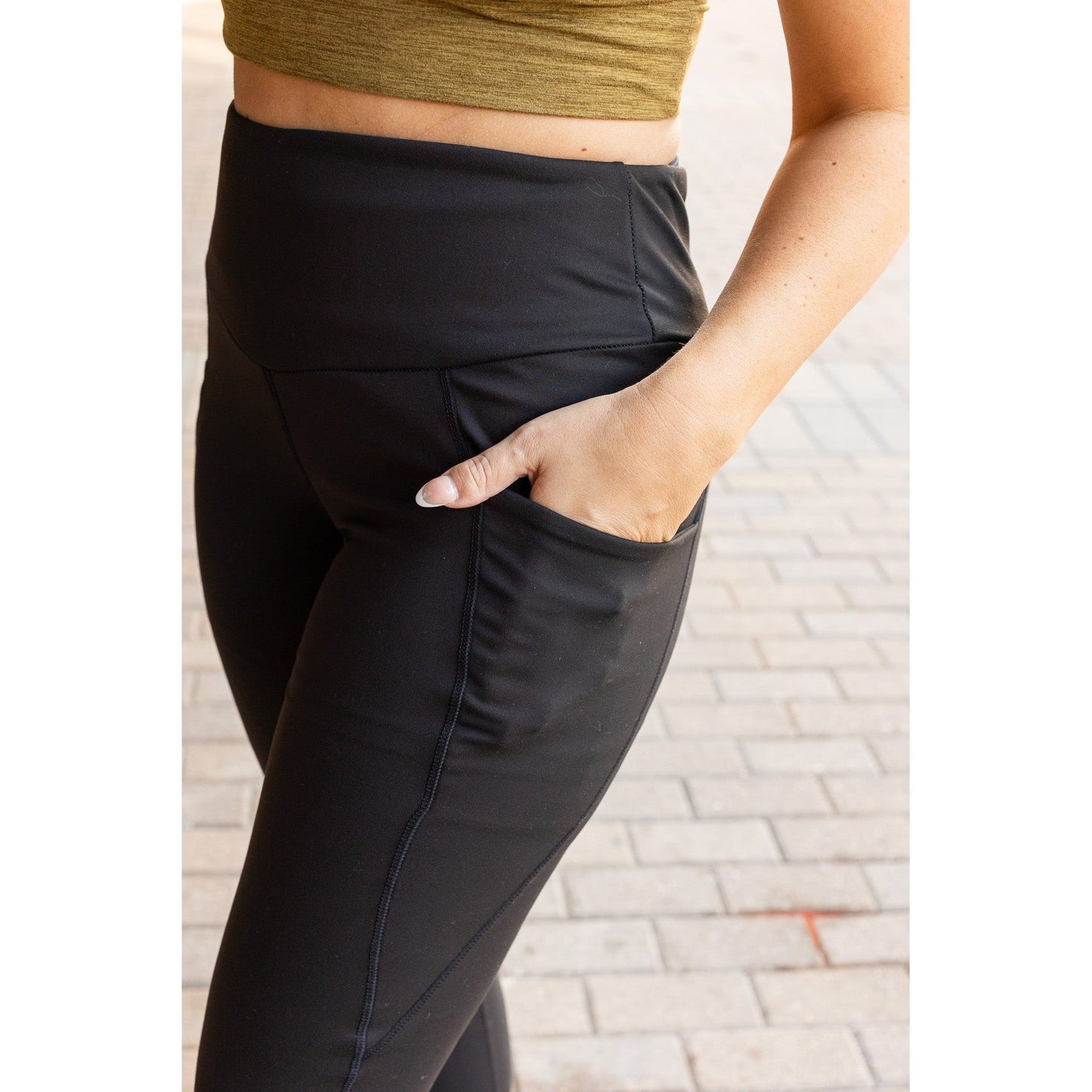 Ready to Ship  | The Adriana - Tummy Control Full Length Leggings with Pockets