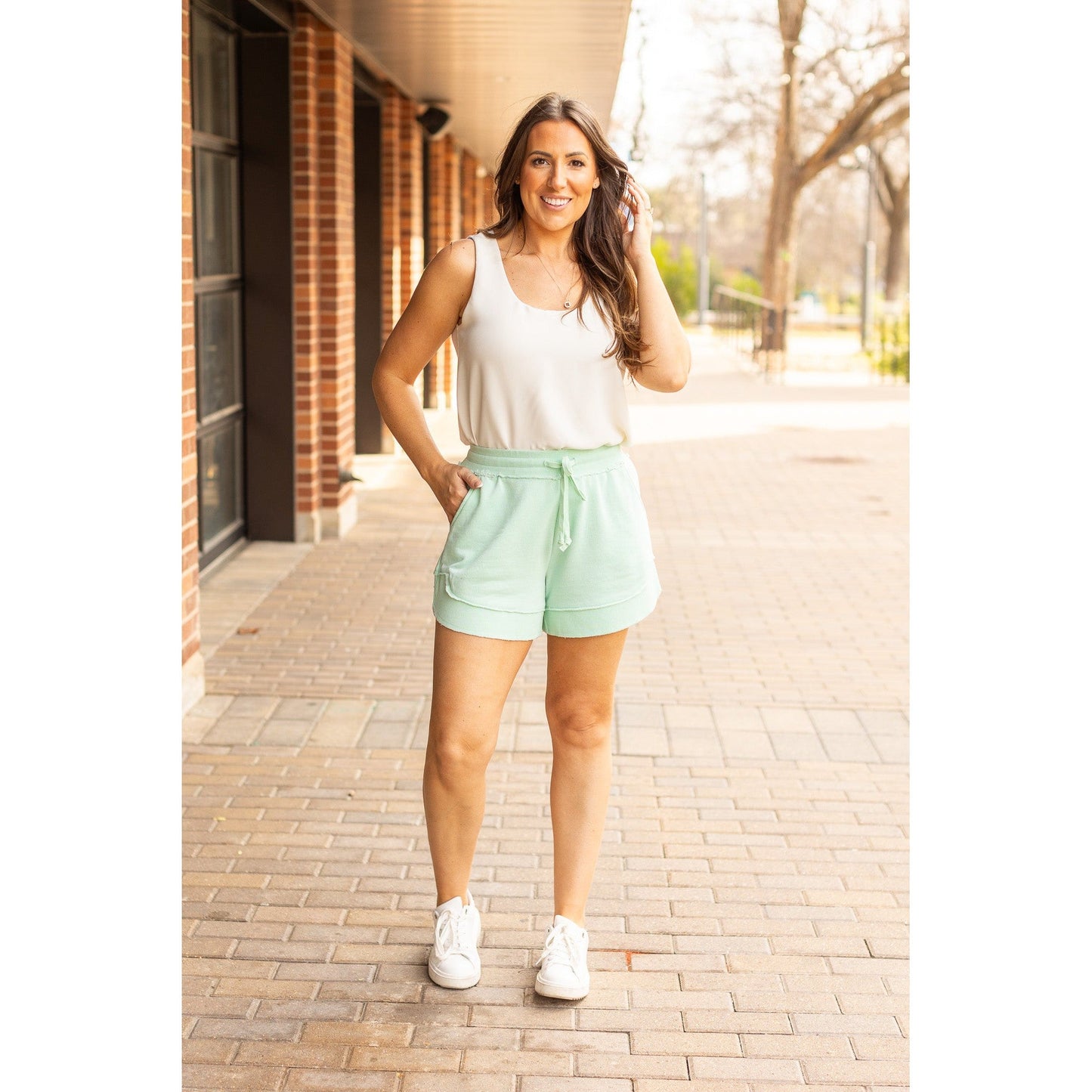 Ready to Ship | The Emelia Terry Cloth Shorts - Mint