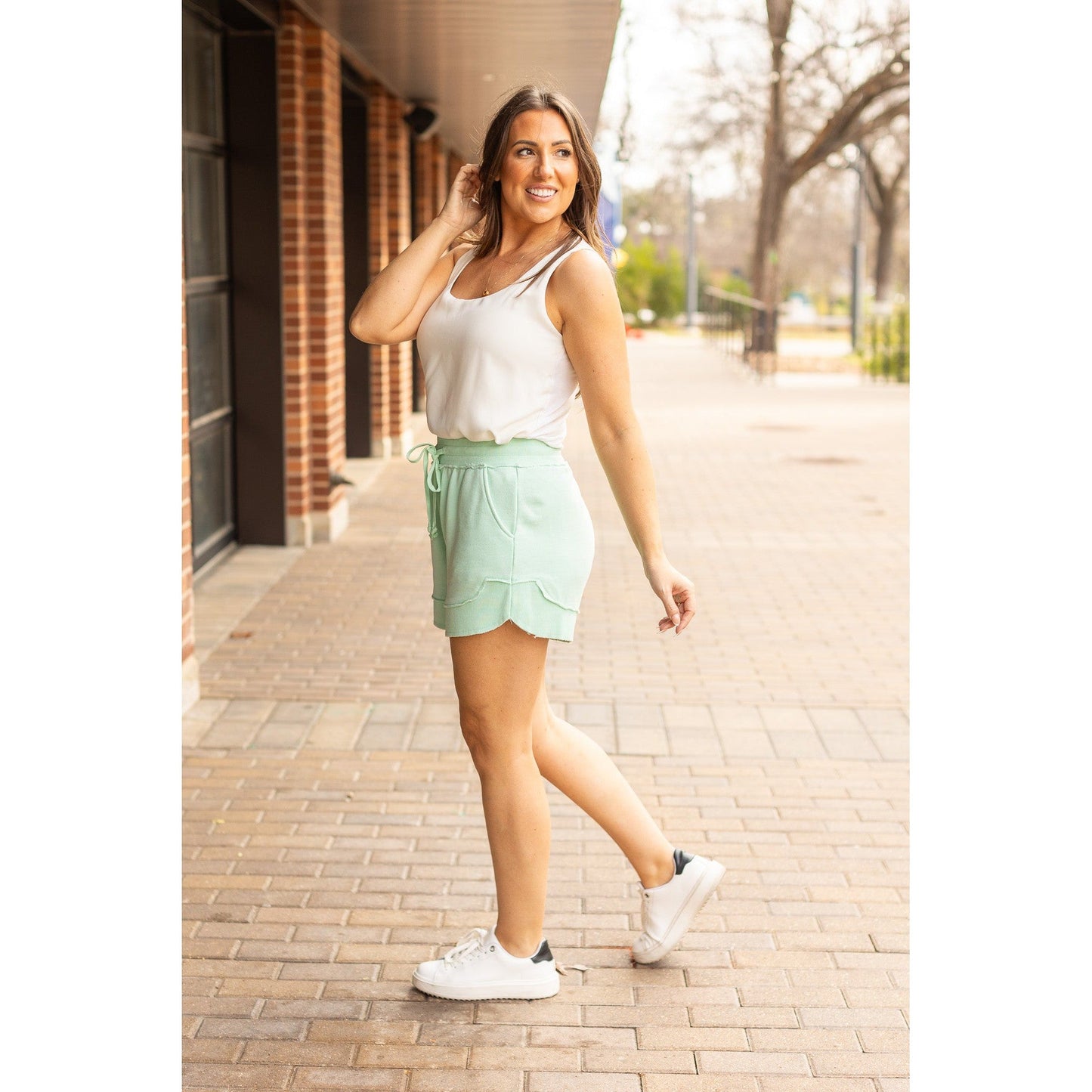 Julia Rose The Emelia mint terry cloth shorts women’s casual lounge shorts