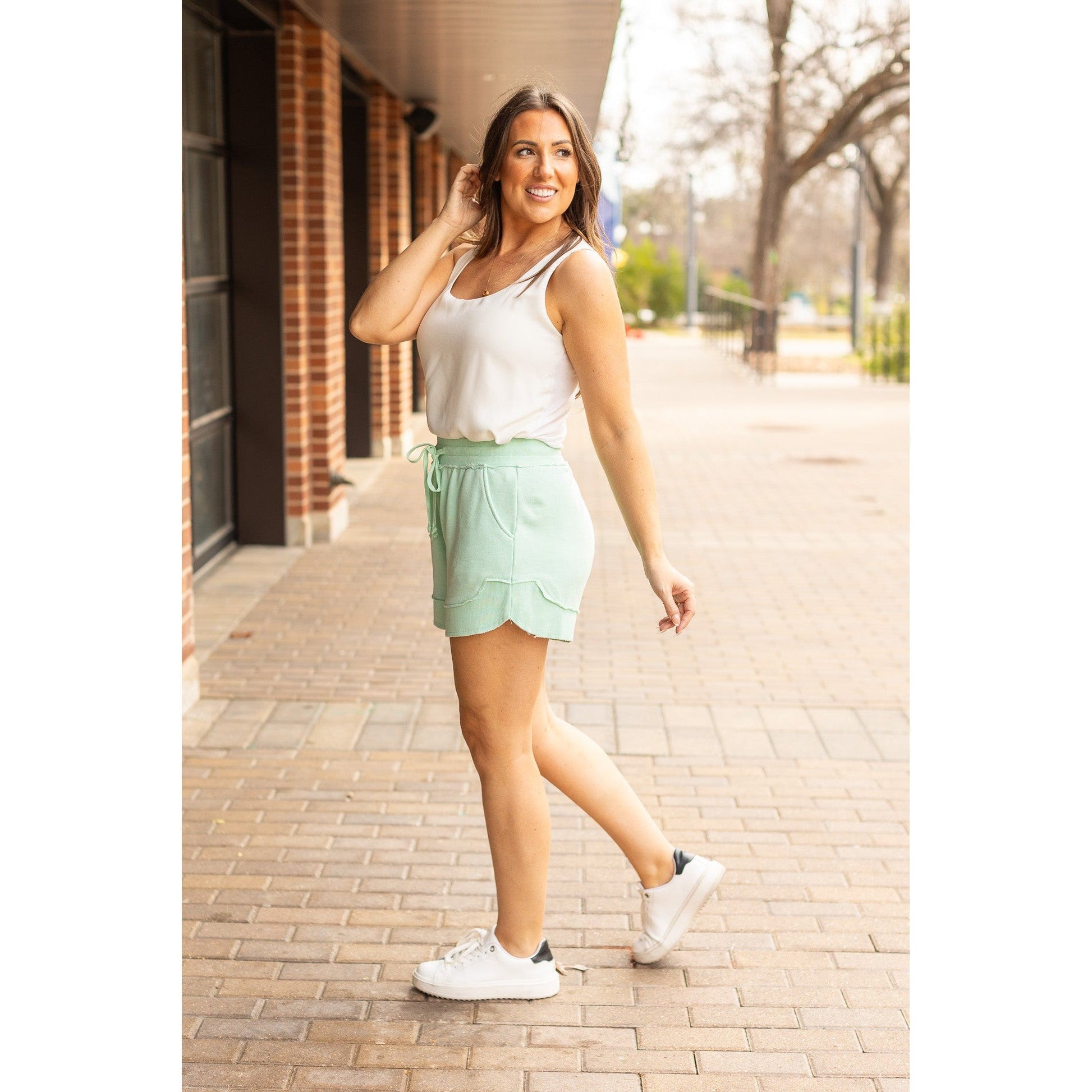 Julia Rose The Emelia mint terry cloth shorts women’s casual lounge shorts