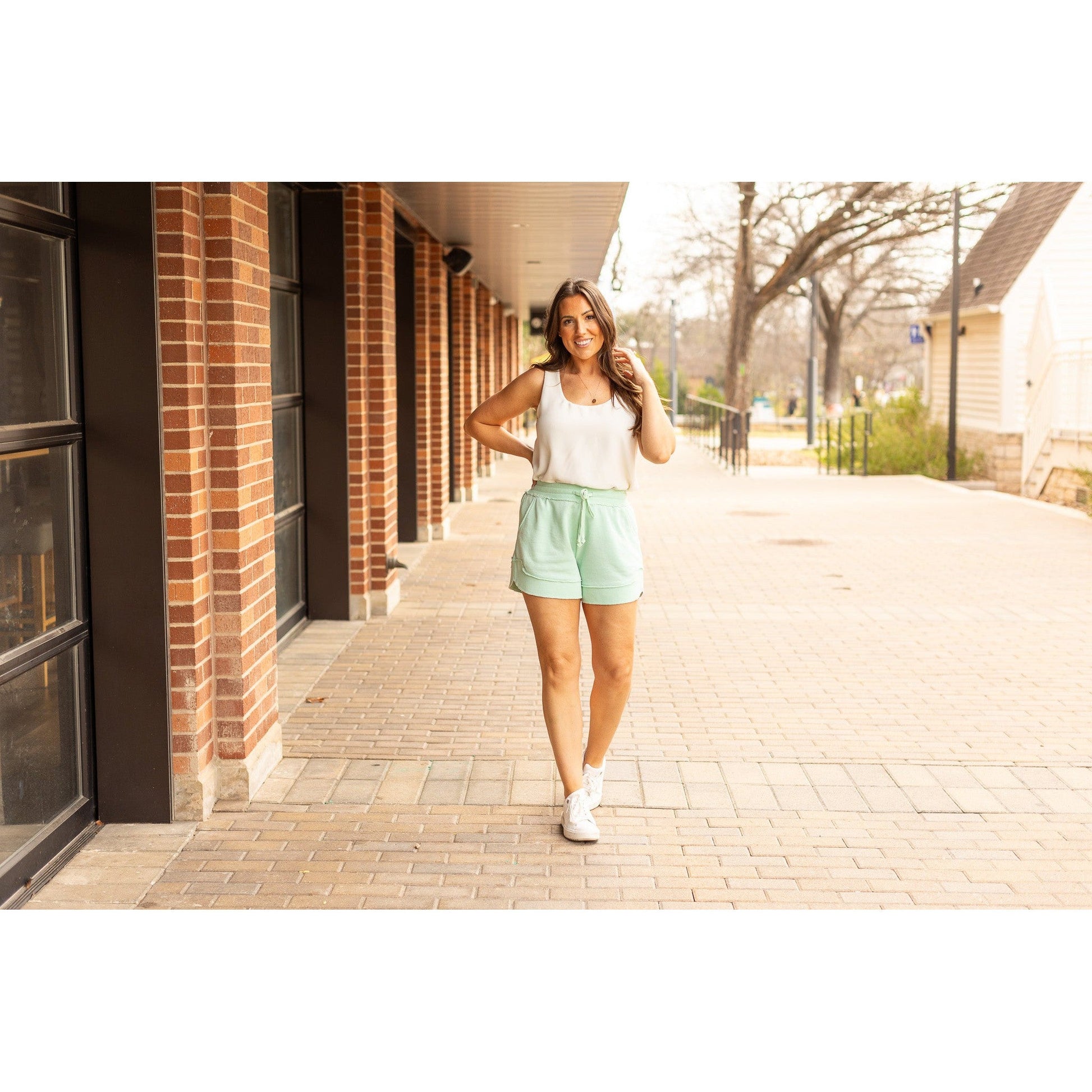 Julia Rose The Emelia mint terry cloth shorts women’s casual lounge shorts