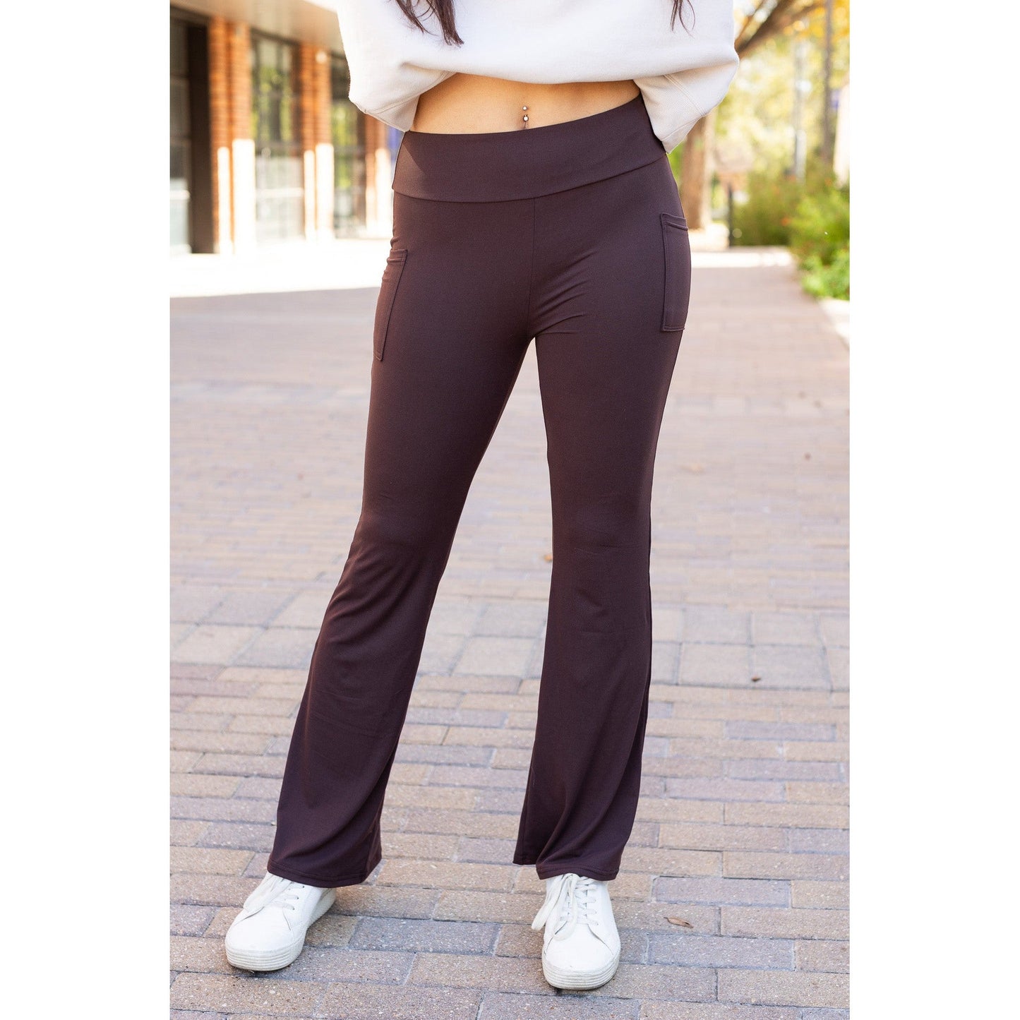 PreOrder | The Rhea - 30"  BROWN Bootcut Leggings with Pockets Round 2