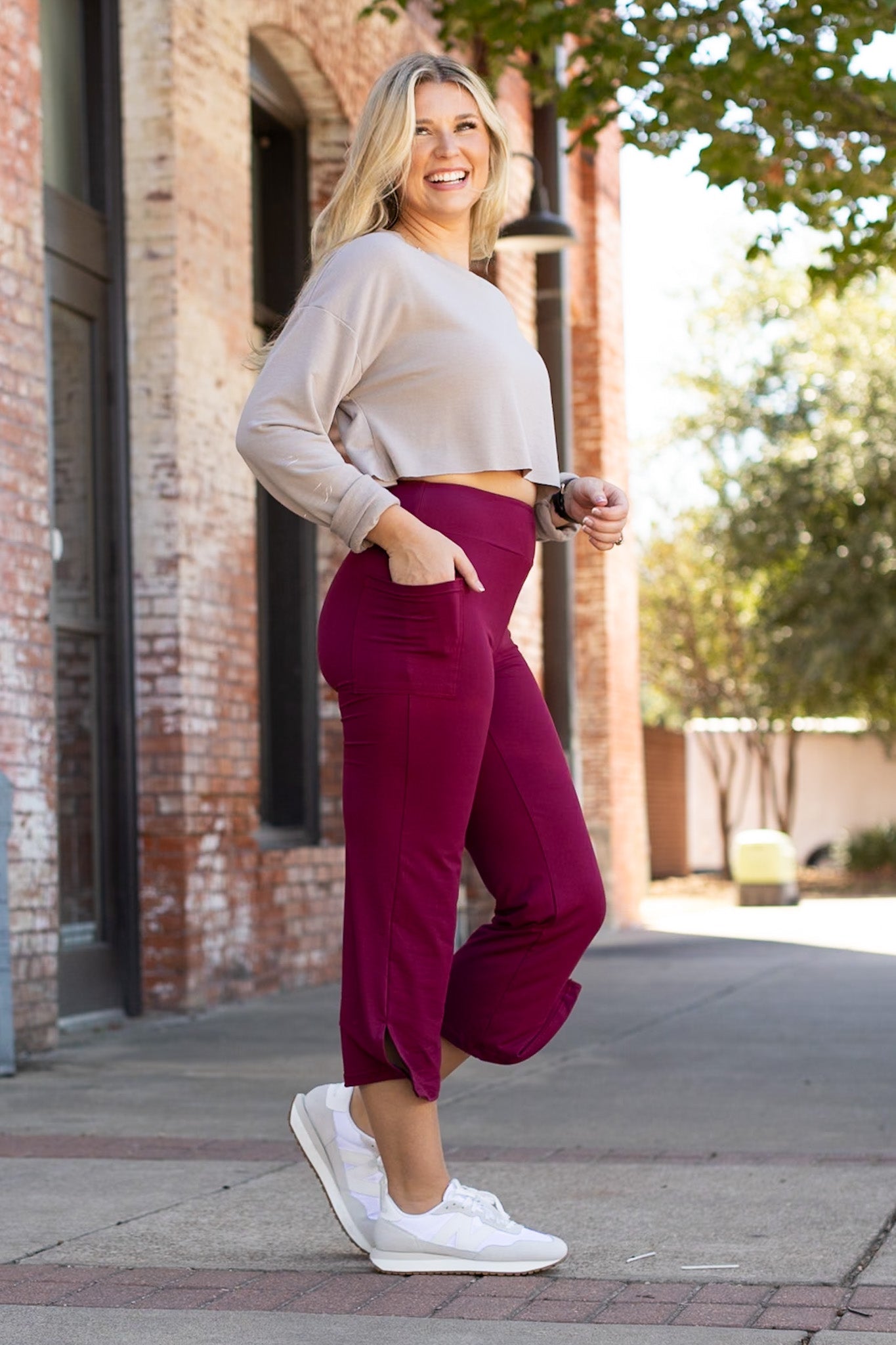 *Ready to Ship | The Courtney - Maroon High Waisted Gaucho Pants - ROUND 2