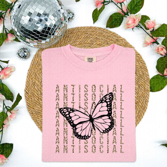 Antisocial Butterfly Comfort Colors T-shirt