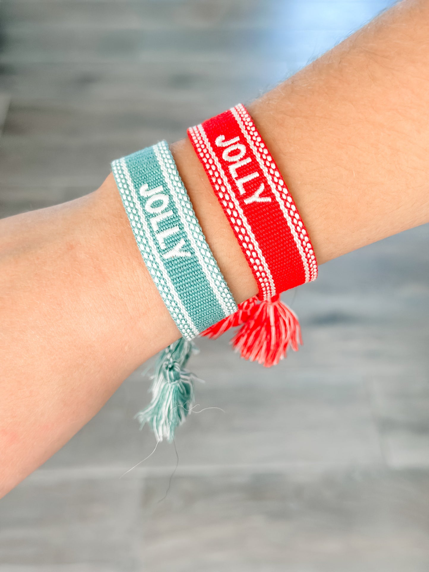 "Jolly" Woven Christmas Bracelets