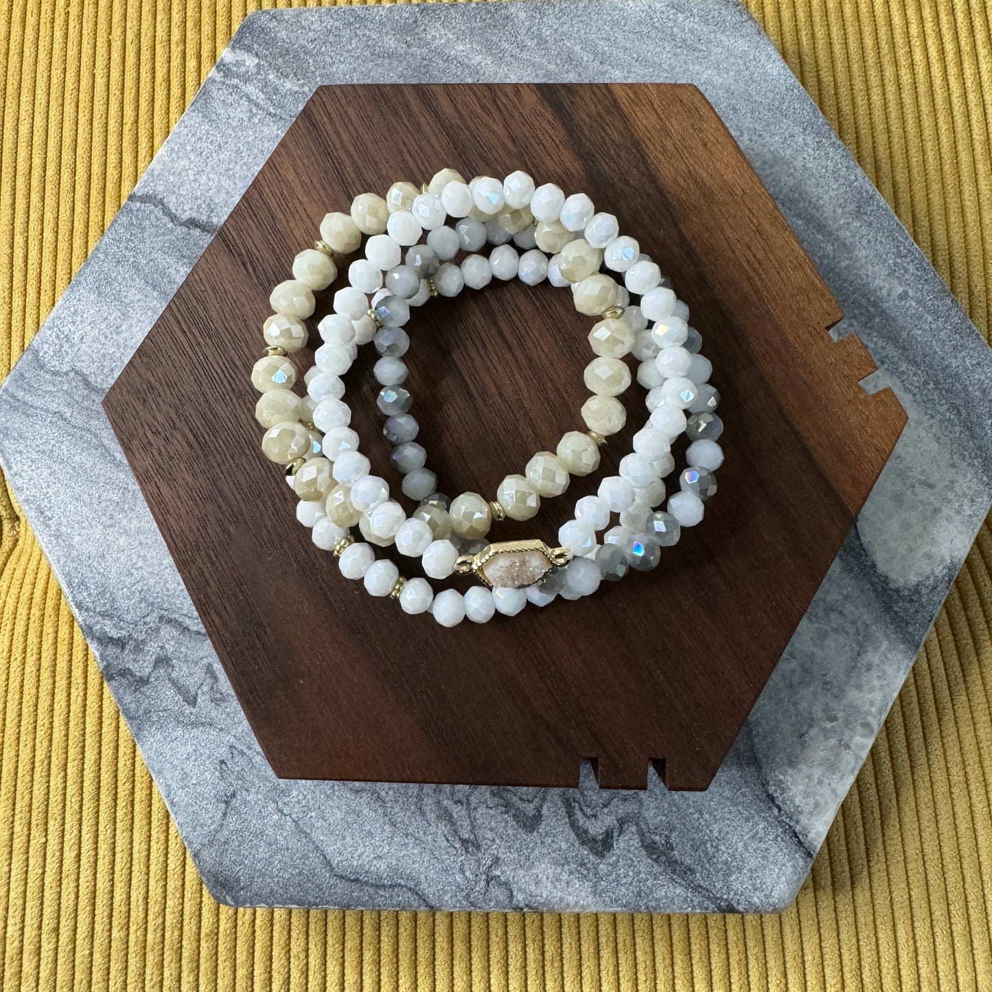 Bracelet Pack - Druzy Bead - White