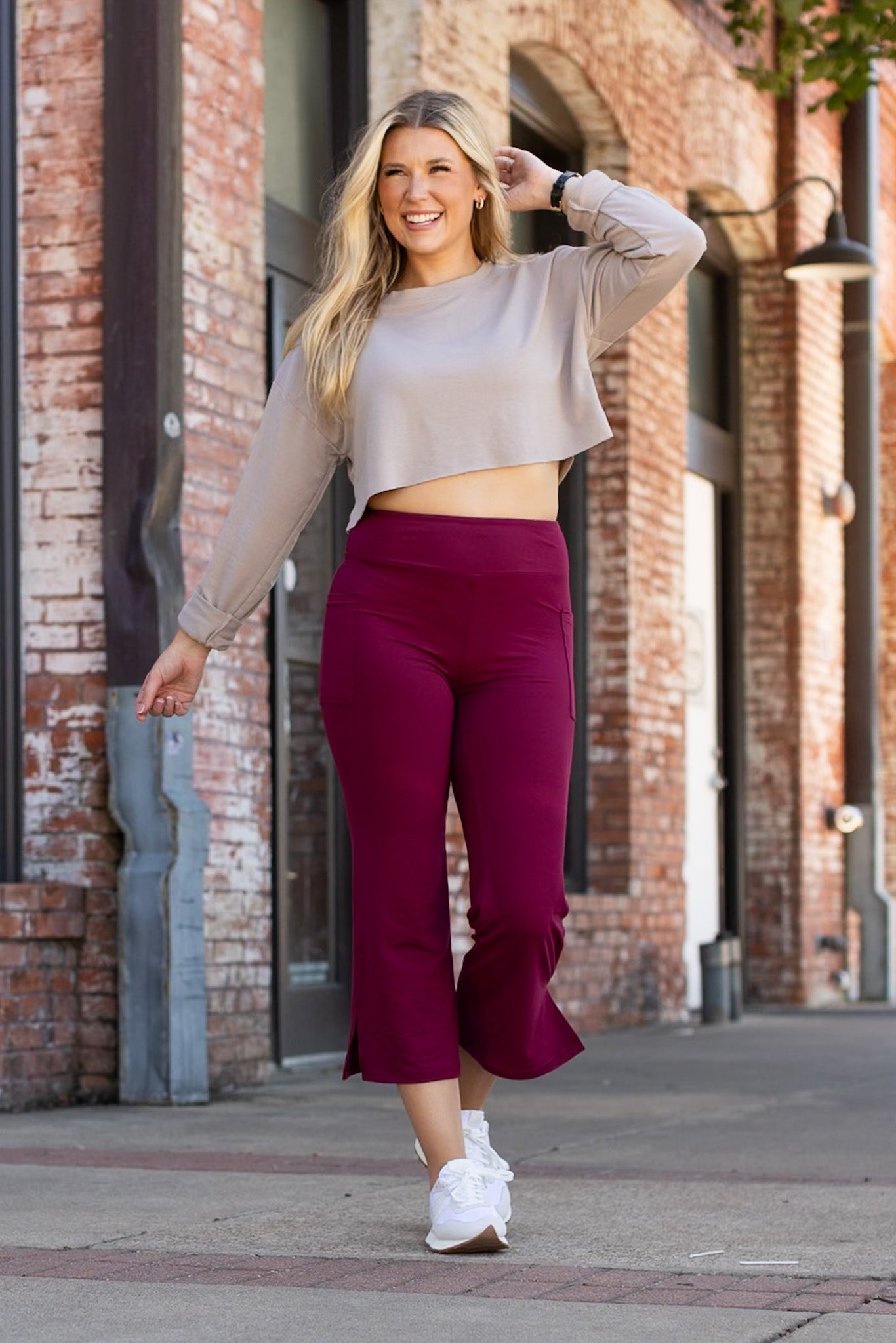 *Ready to Ship | The Courtney - Maroon High Waisted Gaucho Pants - ROUND 2