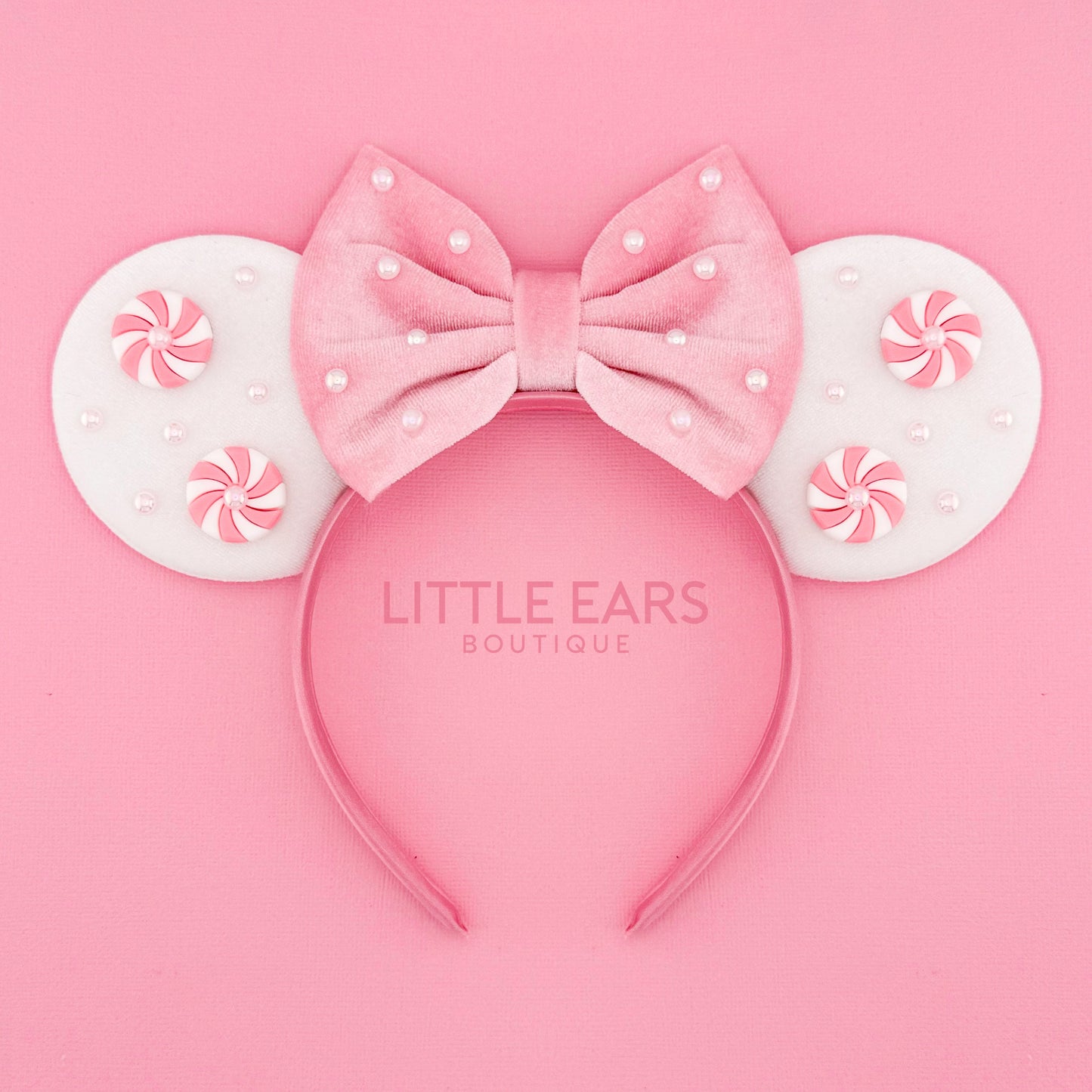 Pink Velvet Christmas Mickey Ears