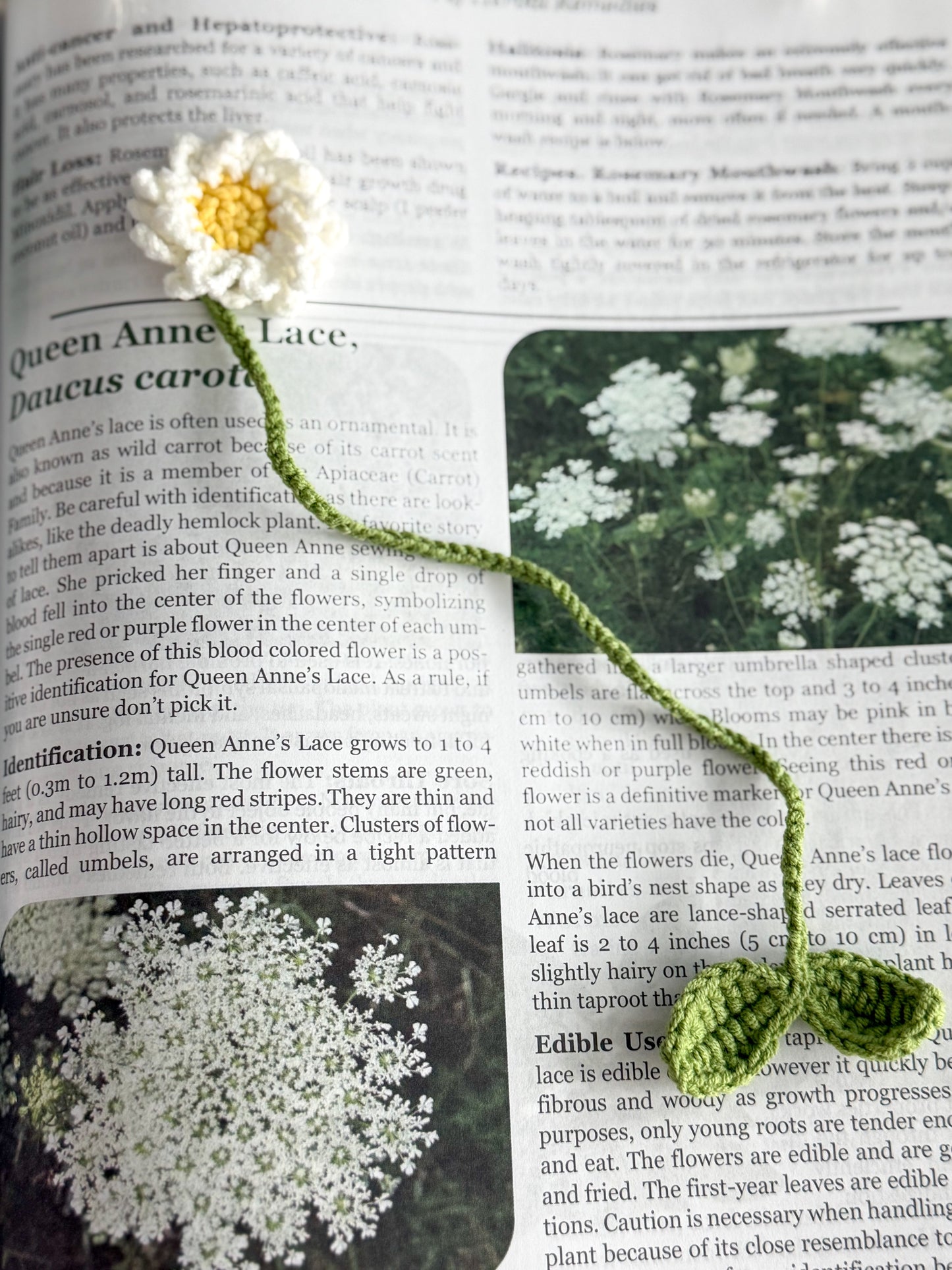 Dainty Crochet Bookmark "Daisy"