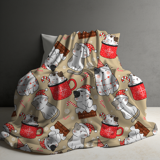 Blanket - Christmas - Cats - PREORDER