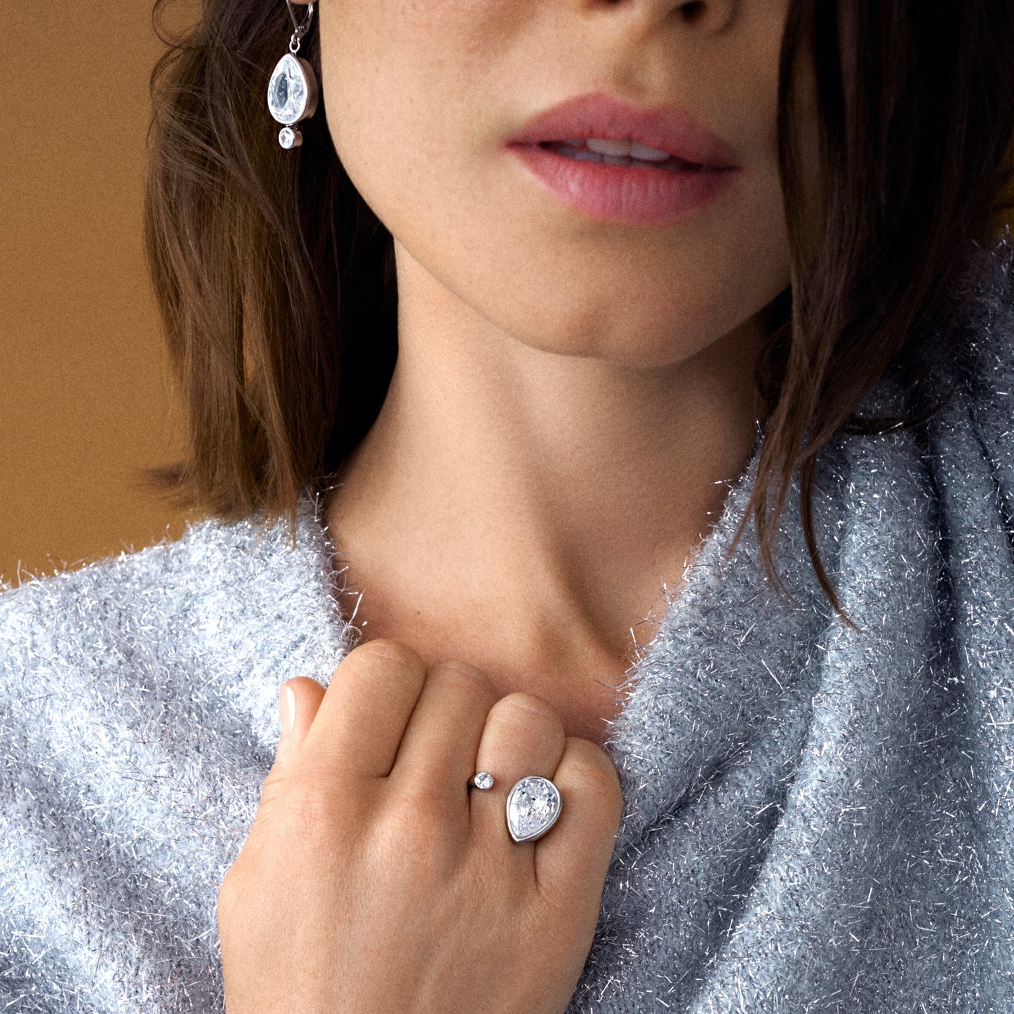 Teardrop Crystal Ring