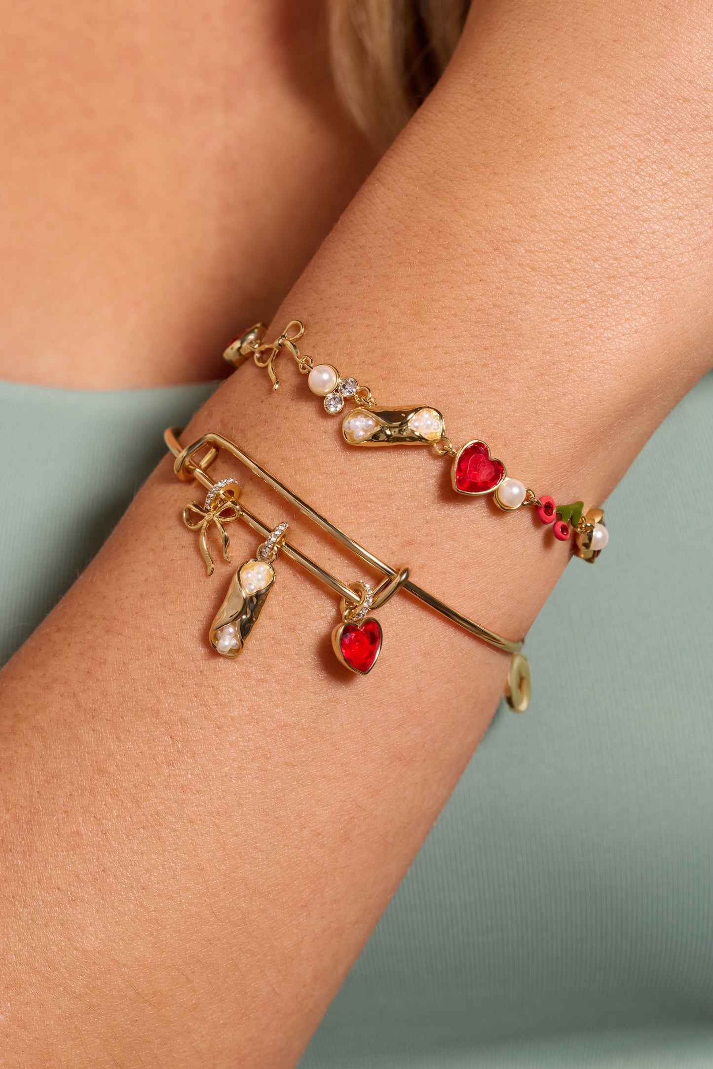 'There Cannoli Be You' Bow & Heart Adjustable Bolo Bracelet
