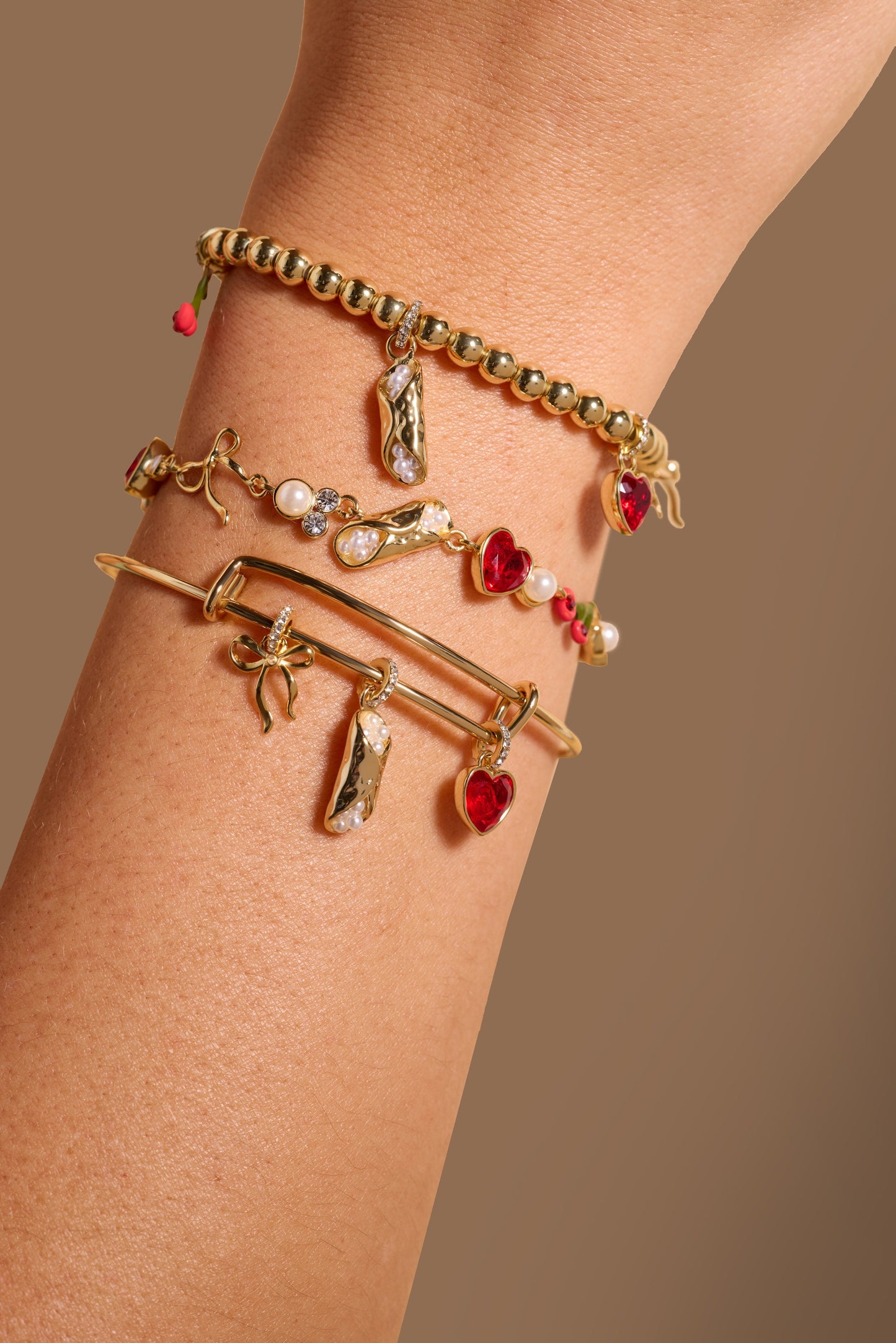 'There Cannoli Be You' Bow & Heart Adjustable Bolo Bracelet