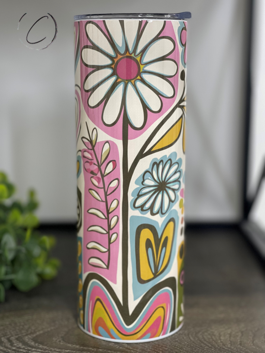 Abstract Floral Amazing Grace 20oz Skinny Tumbler
