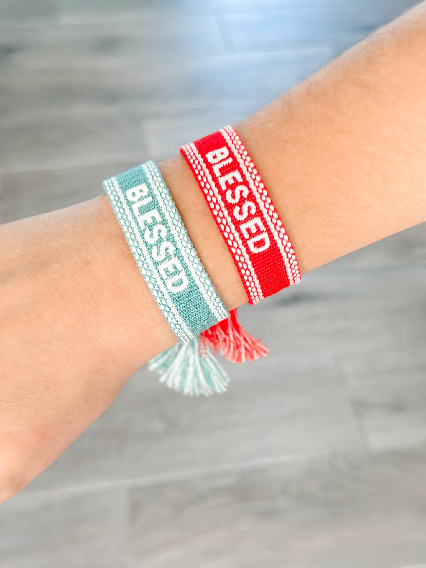 "Blessed" Woven Christmas Bracelets