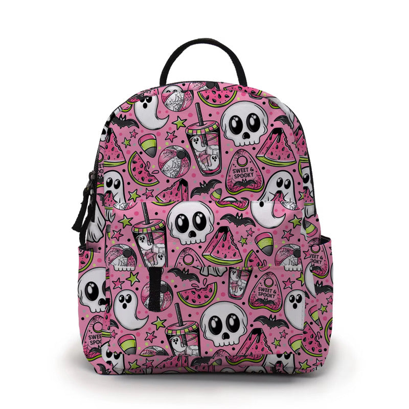 Mini Backpack - Halloween Fall - Watermelon Ghosts