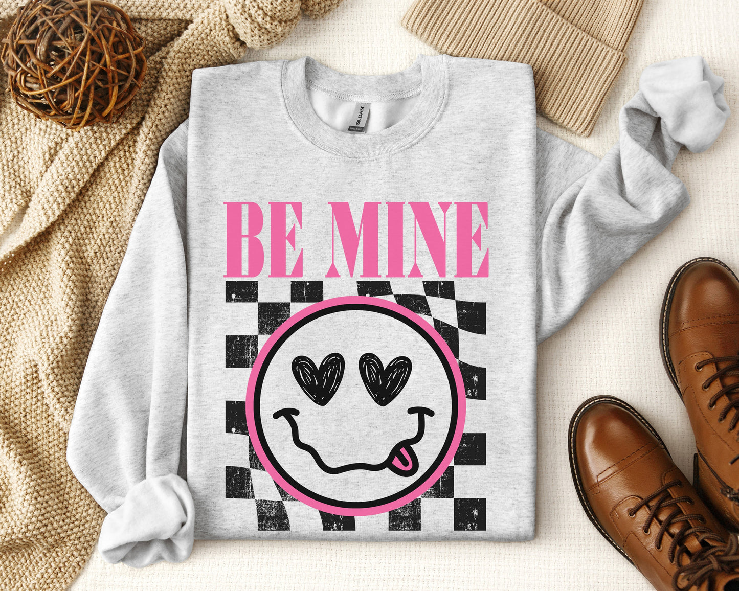 Be Mine Face Sweatshirt
