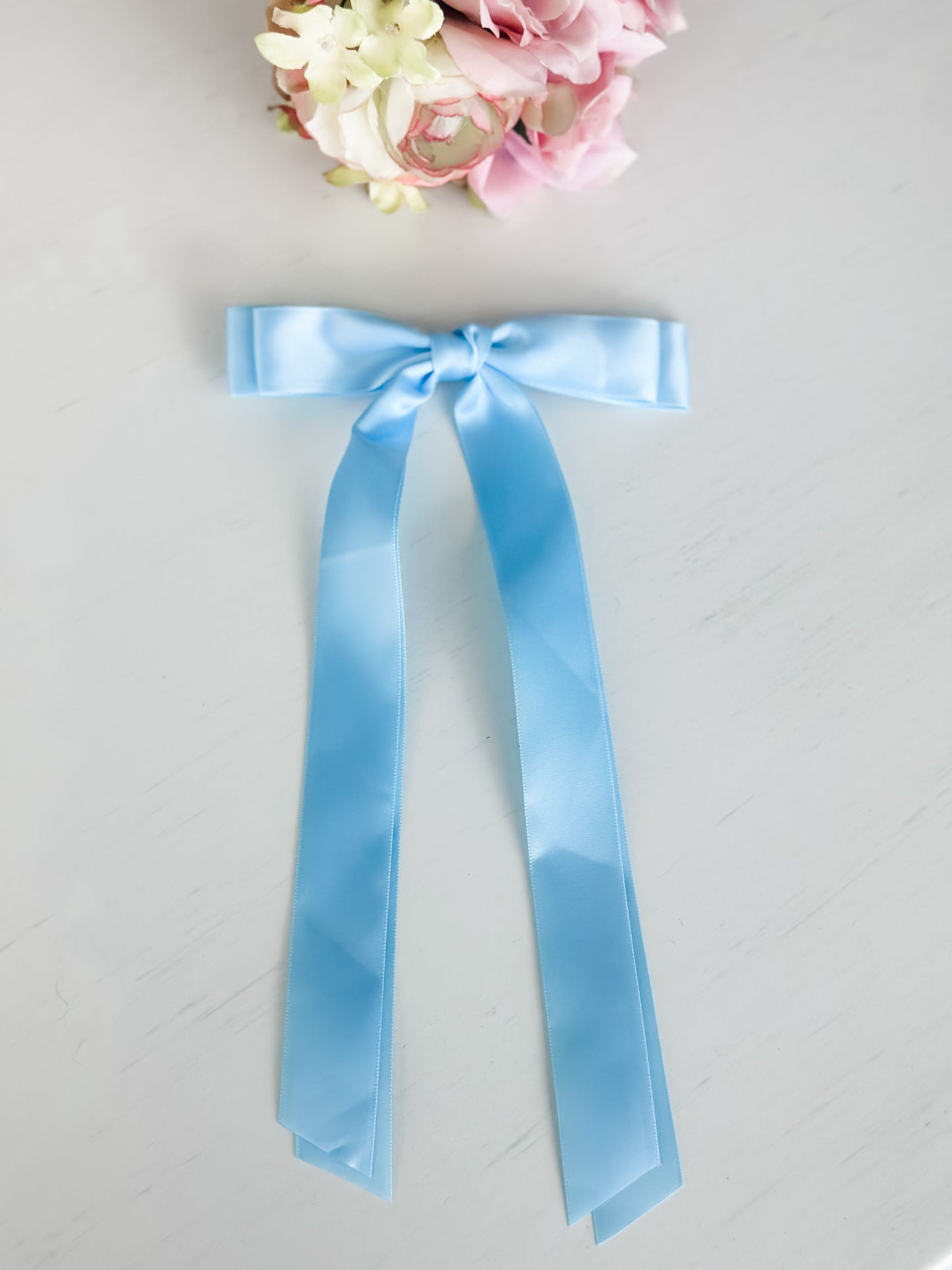 Classic Satin Bow With Clip "Blue"