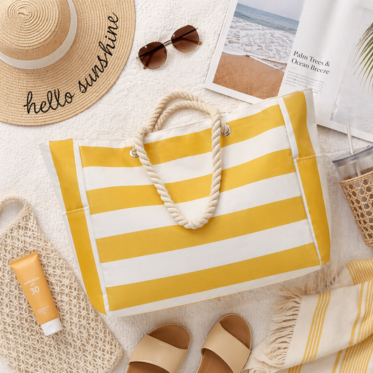 Ready to Ship | The Dana - Yellow Beach Bag