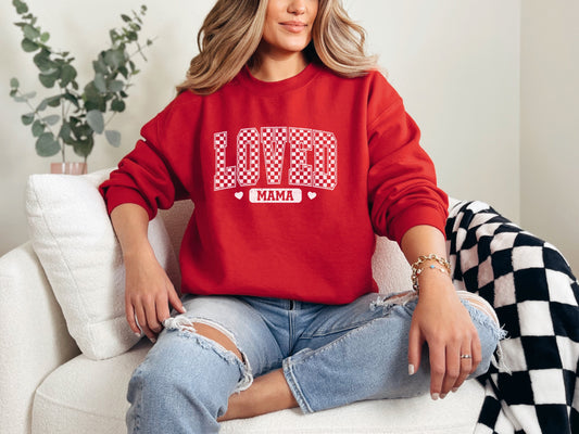 Checkered Loved Mama Sweatshirt