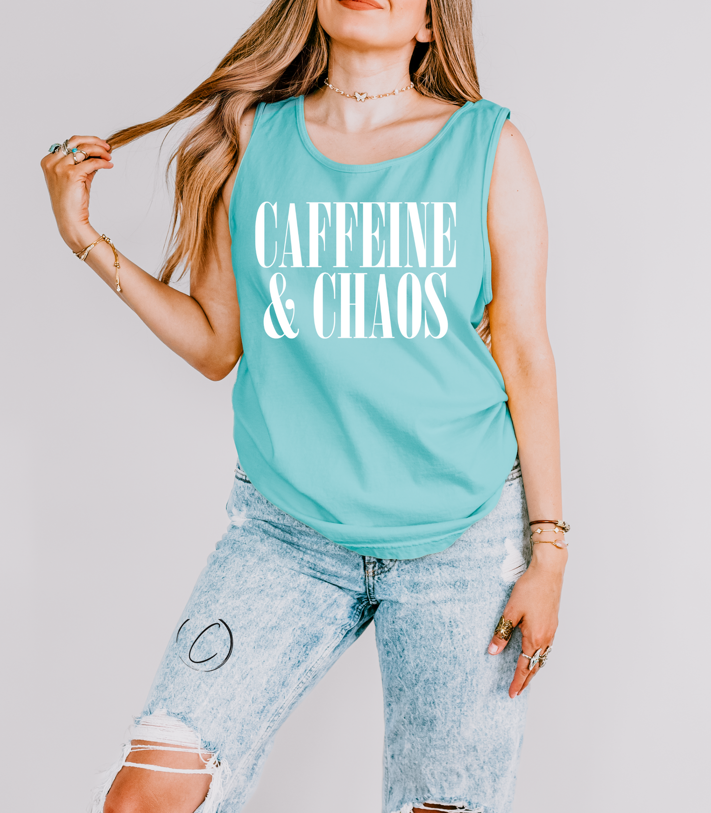Caffeine & Chaos Graphic Tank Top