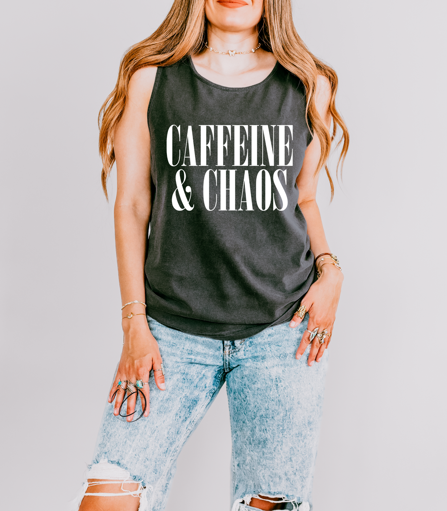Caffeine & Chaos Graphic Tank Top