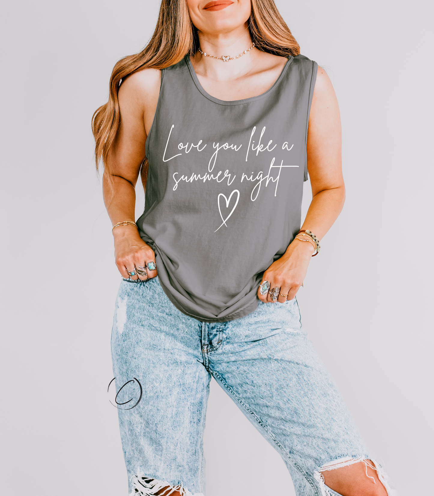 Love You Summer Night Graphic Tank Top