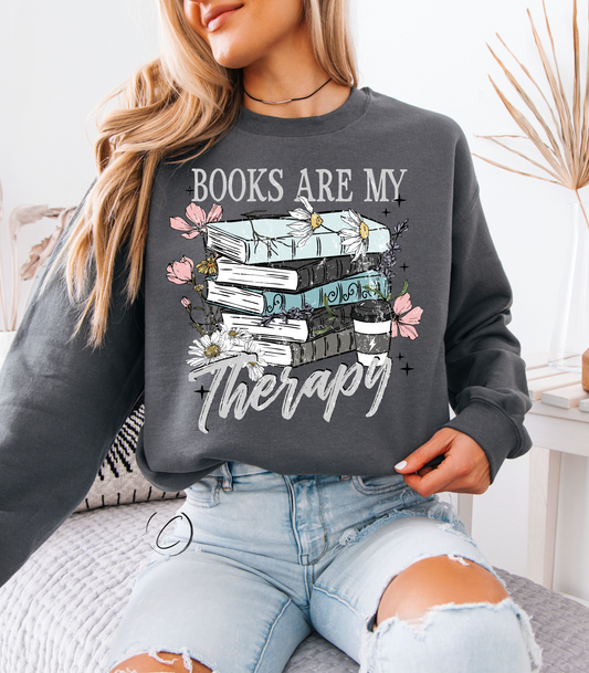 Books Are My Therapy Sweatshirt