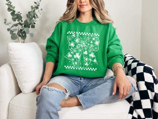 Coquette Shamrock Bow Sweatshirt