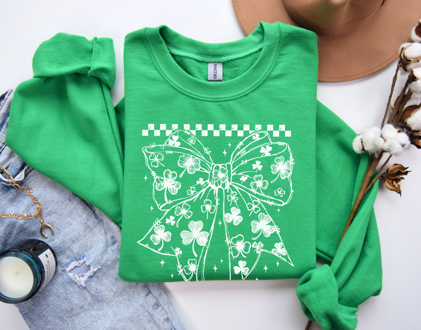 Coquette Shamrock Bow Sweatshirt