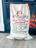 Santa Sack "Checked Twice" Natural