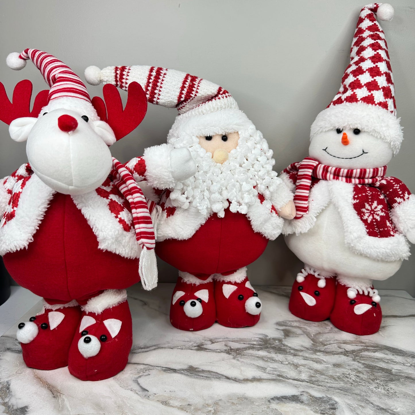 Telescopic Standing Christmas Decor - Red & White