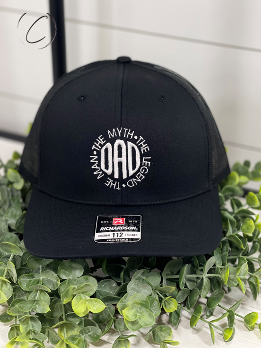 Adult Dad The Man, Myth, Legend Embroidered Snapback Hat