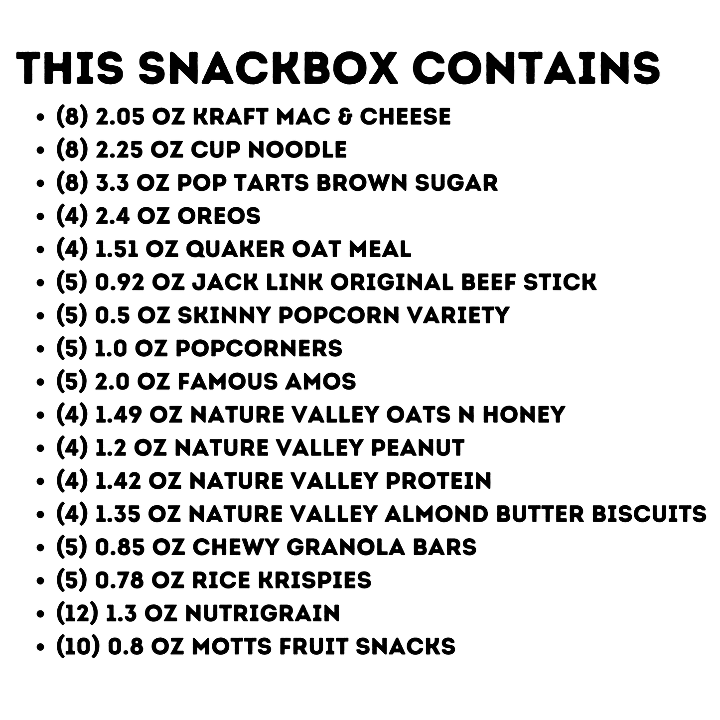 (NEW) Dorm Room Snack and Meal Essentials SnackBOX (100 Snacks)