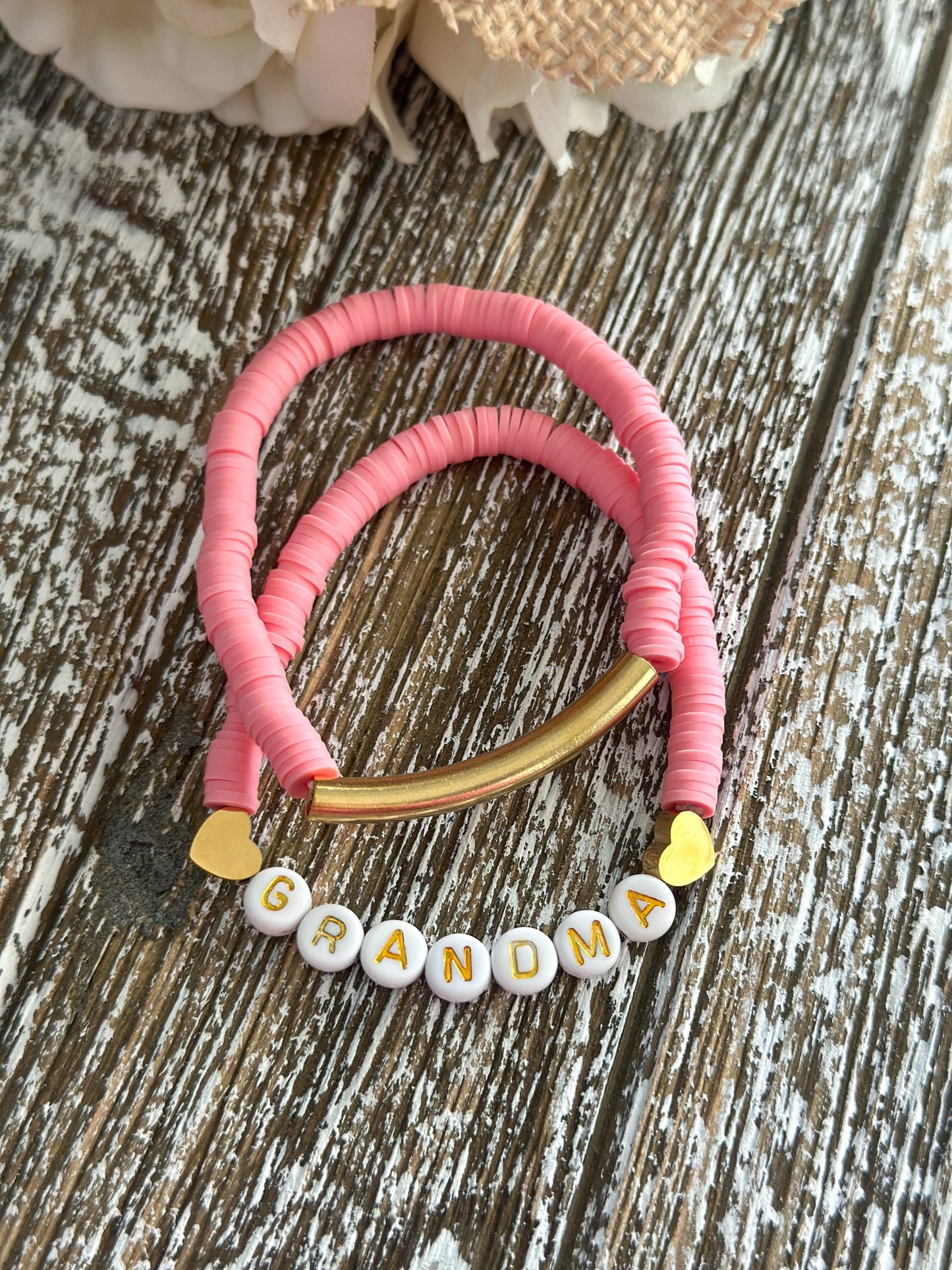 Heishi Bracelet Set "Grandma" Mauve