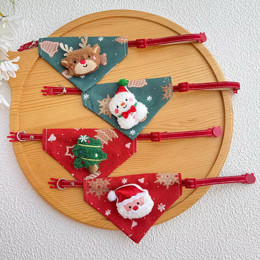 Cat Adjustable Bandana - Christmas
