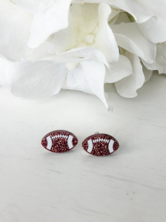 "Glitter Football" Stud Earrings