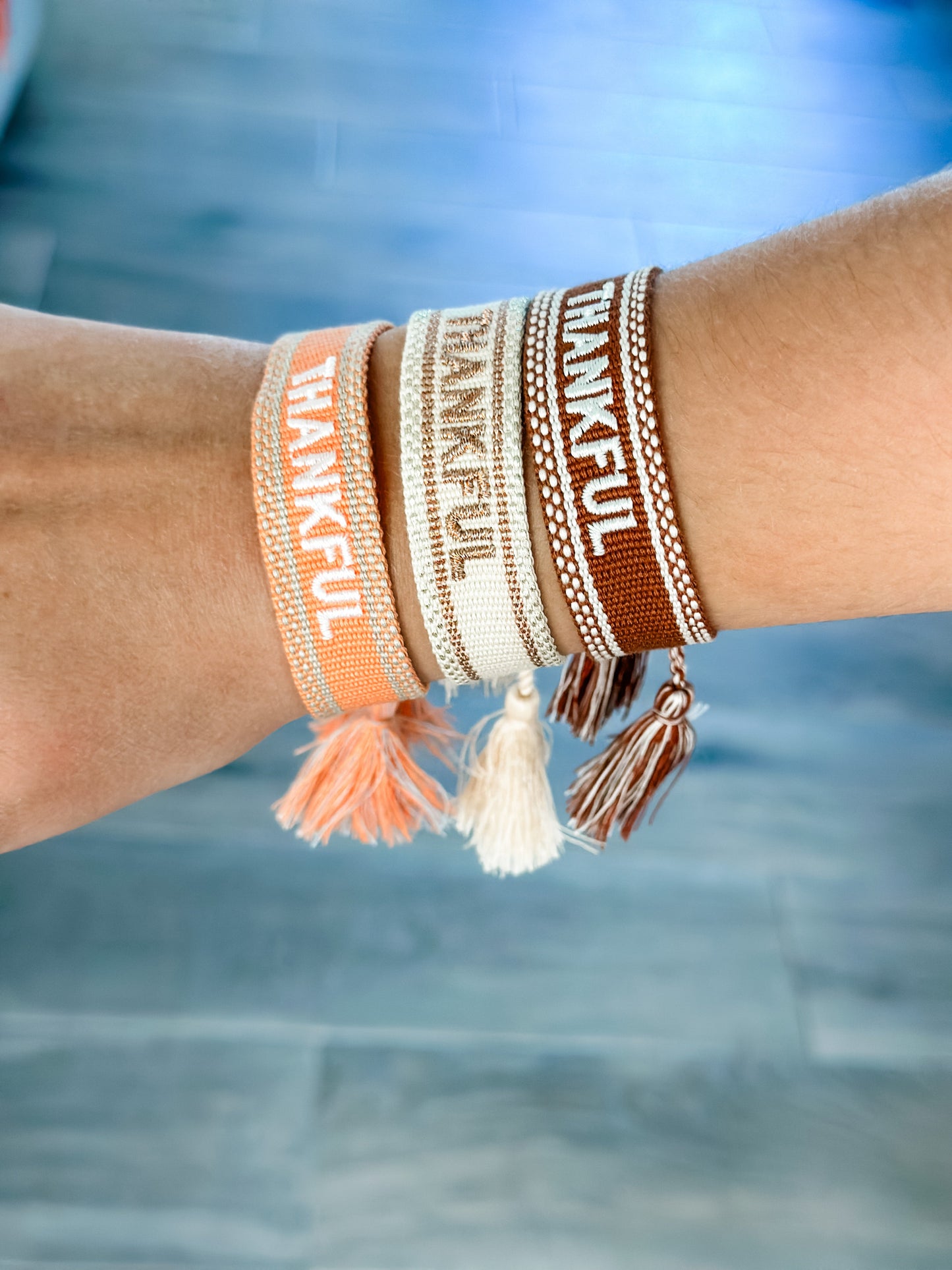 "Thankful" Woven Bracelets