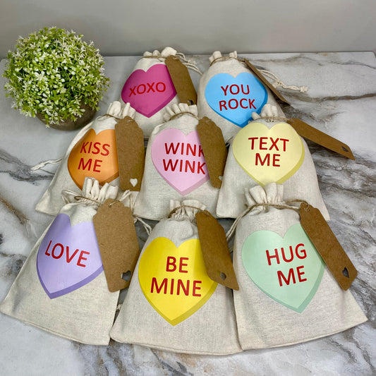 Mini Drawstring - Conversation Hearts Valentine’s Day