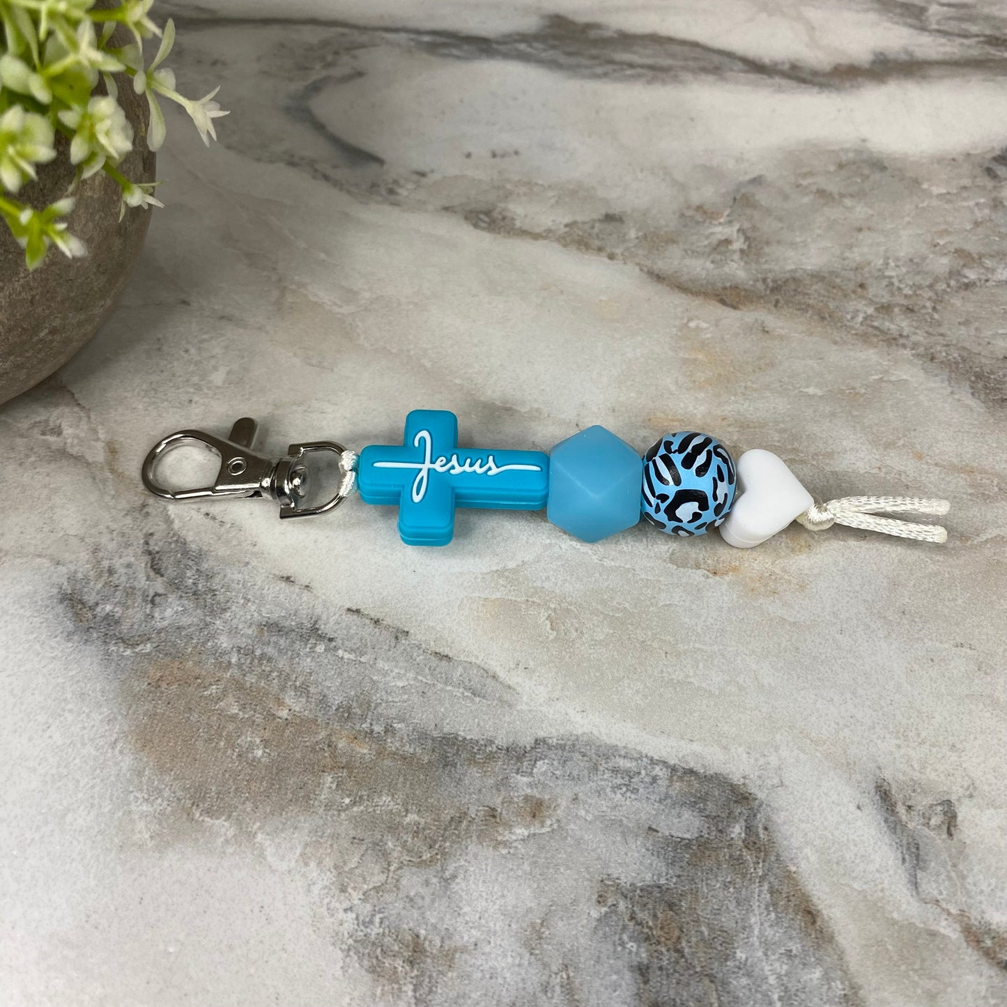 Keychain - Silicone Bead - Religious - Jesus