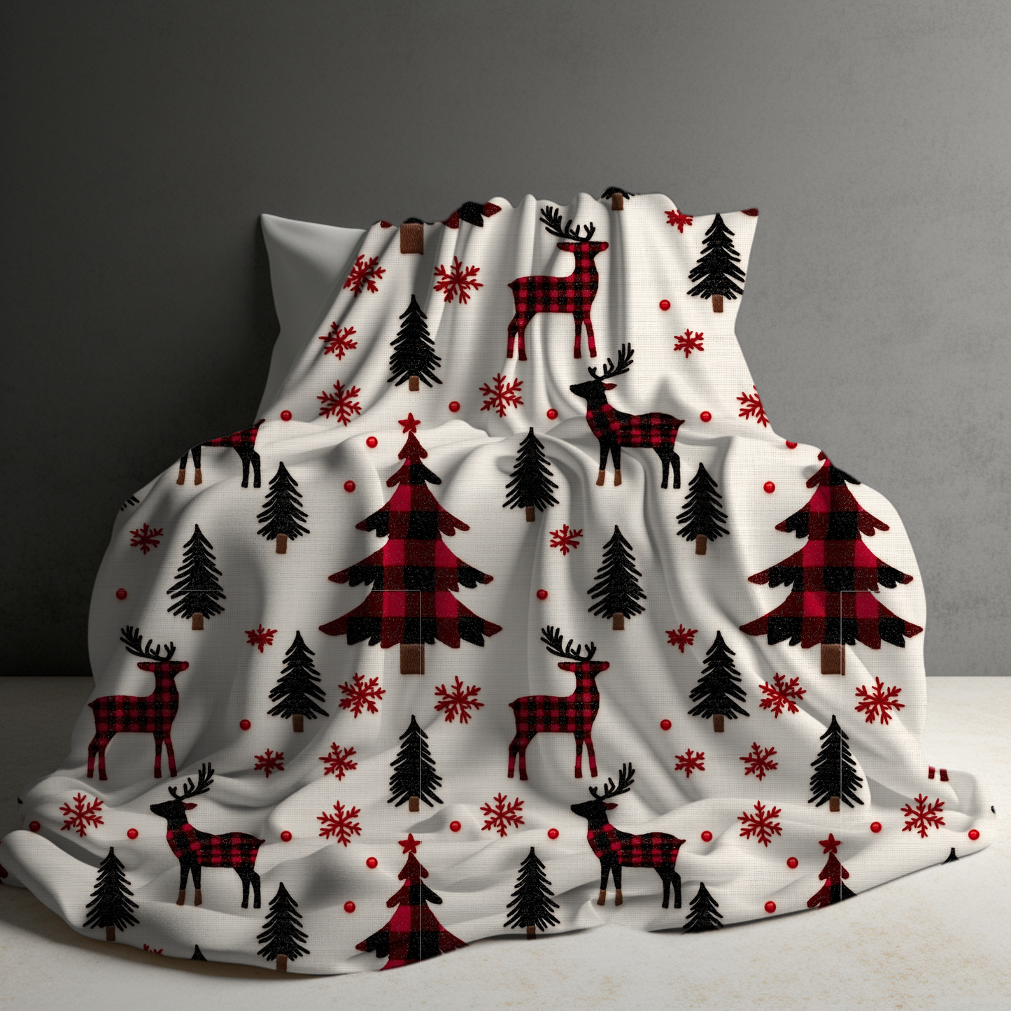 Blanket - Christmas - Plaid Tree Deer - PREORDER