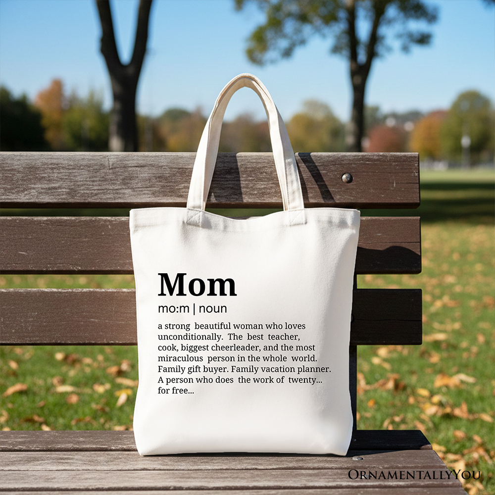 Personalized Mom Definition Canvas Tote Bag, Funny Mothers Day Gift Shopper
