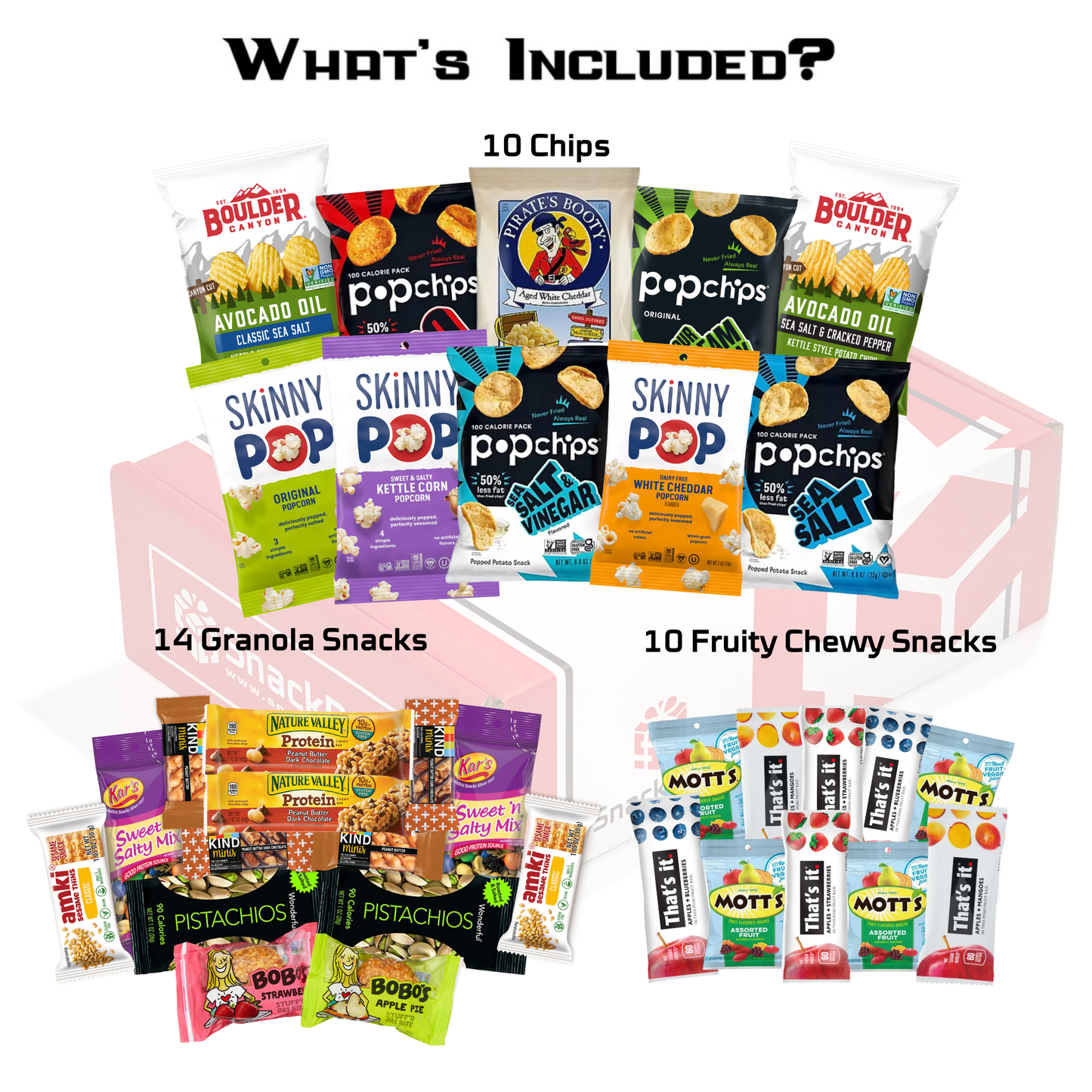GLUTEN FREE Care Package for College Students, Military and More. Chips, Popcorn, and granola Bars. (34 Snacks)